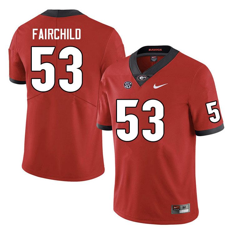Men #53 Dylan Fairchild Georgia Bulldogs College Football Jerseys Sale-Red - Click Image to Close